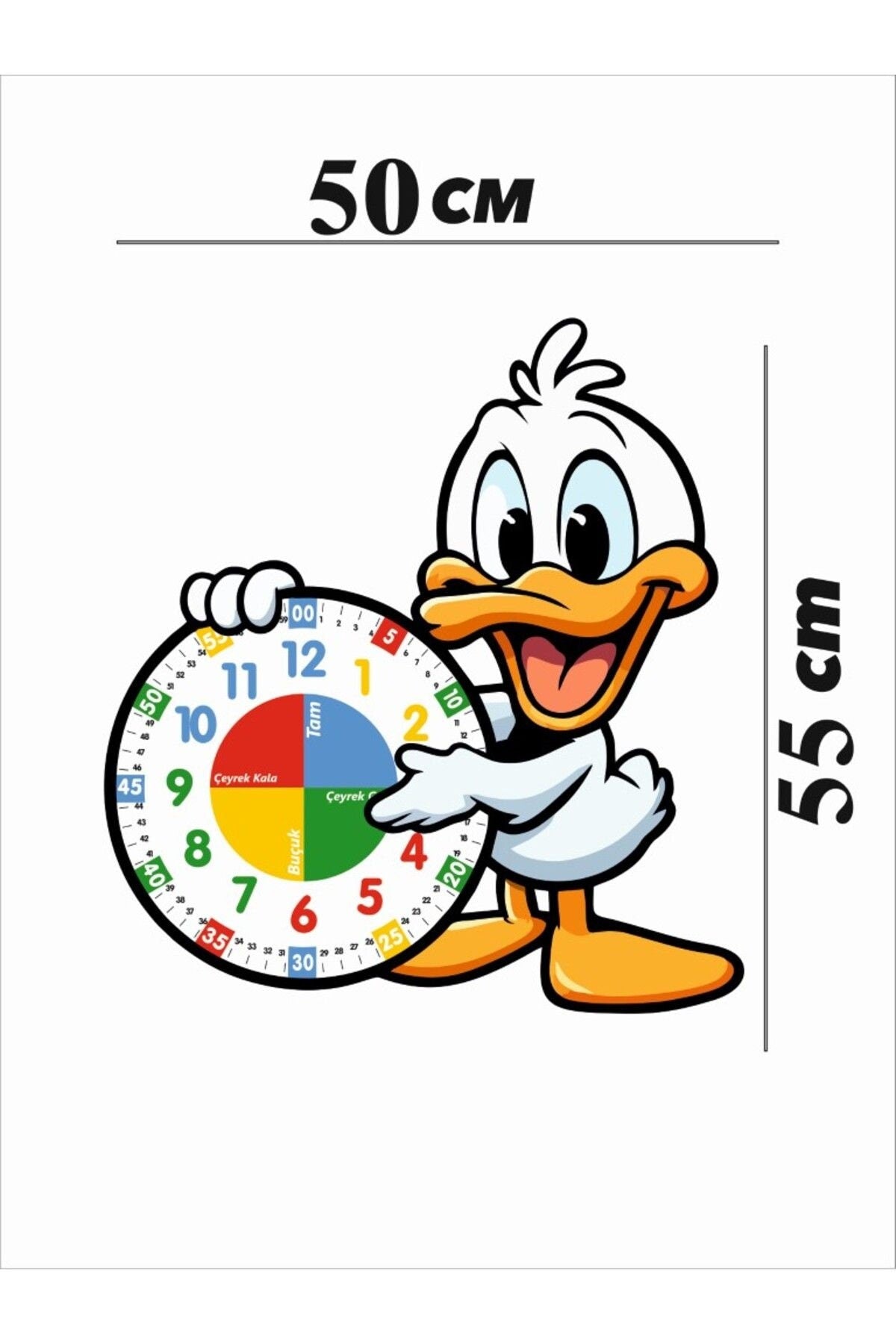 Cute Duck Themed Montessori Children's Room Educational Wall Clock