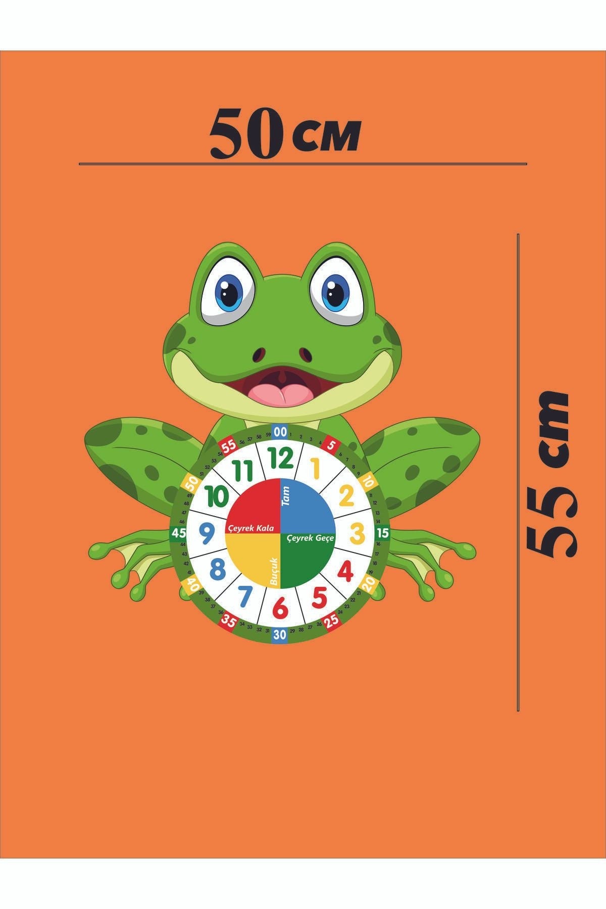 Cute Frog Themed Montessori Children's Room Educational Wall Clock