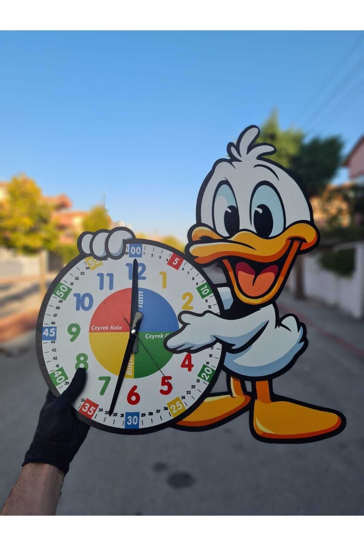Cute Duck Themed Montessori Children's Room Educational Wall Clock