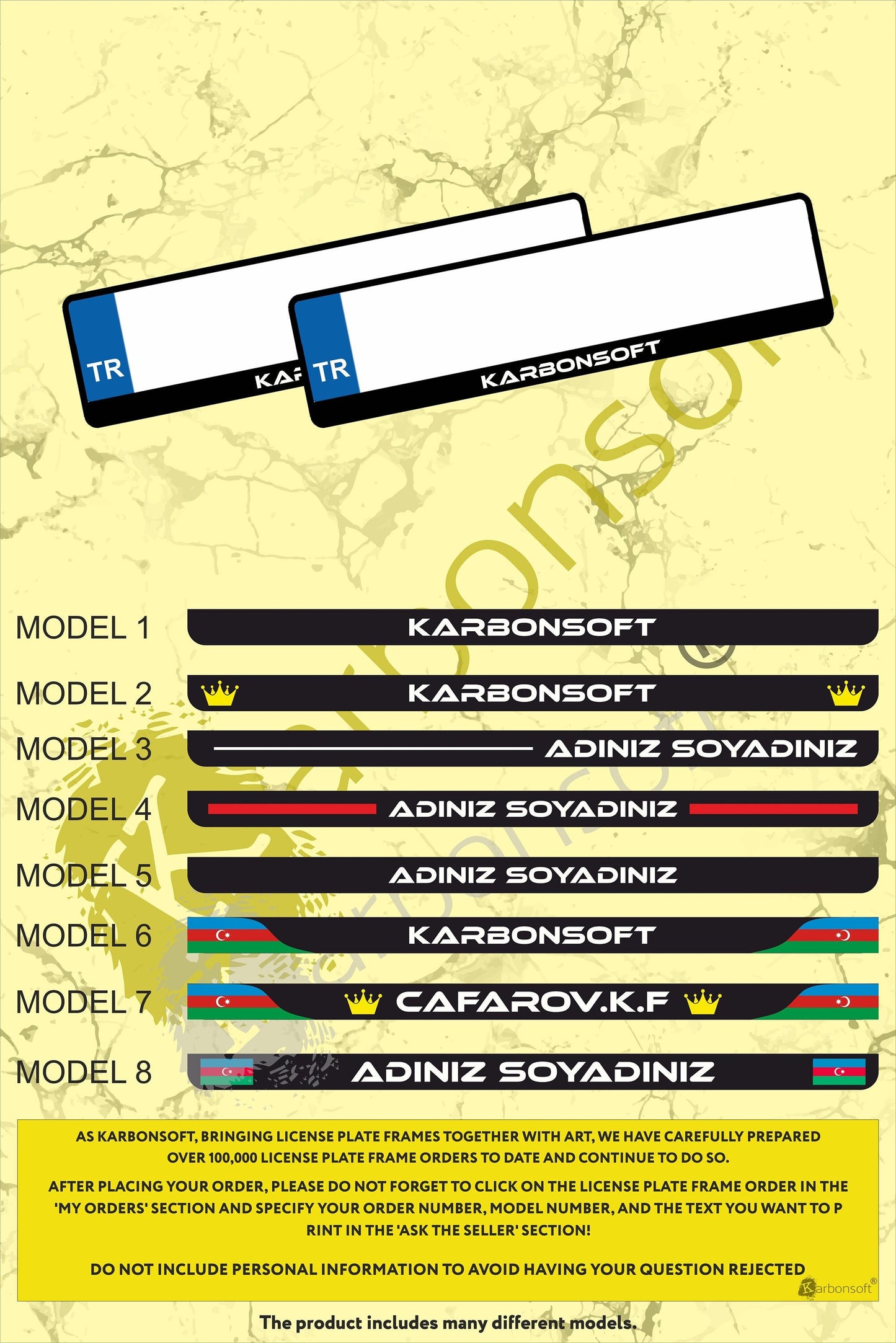 2x Personalized License Plate Frame Holder For Any Car Universal Glossy European Standard High Satisfaction